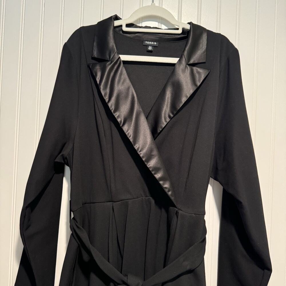 Torrid Mini Tuxedo Dress Satin Color Wrap Top Plus Size 22 - Picture 3 of 7